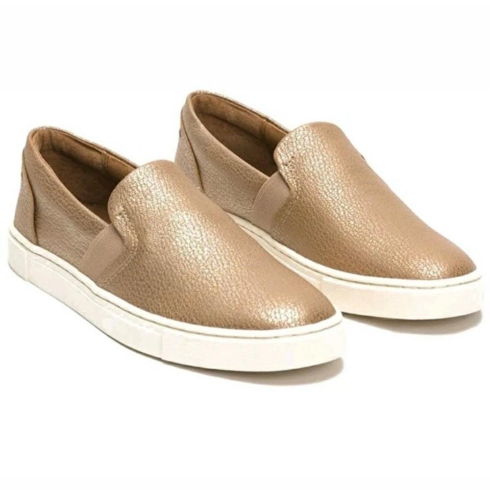FRYE Ivy Gold Slip On Loafer Sneakers SZ 9M